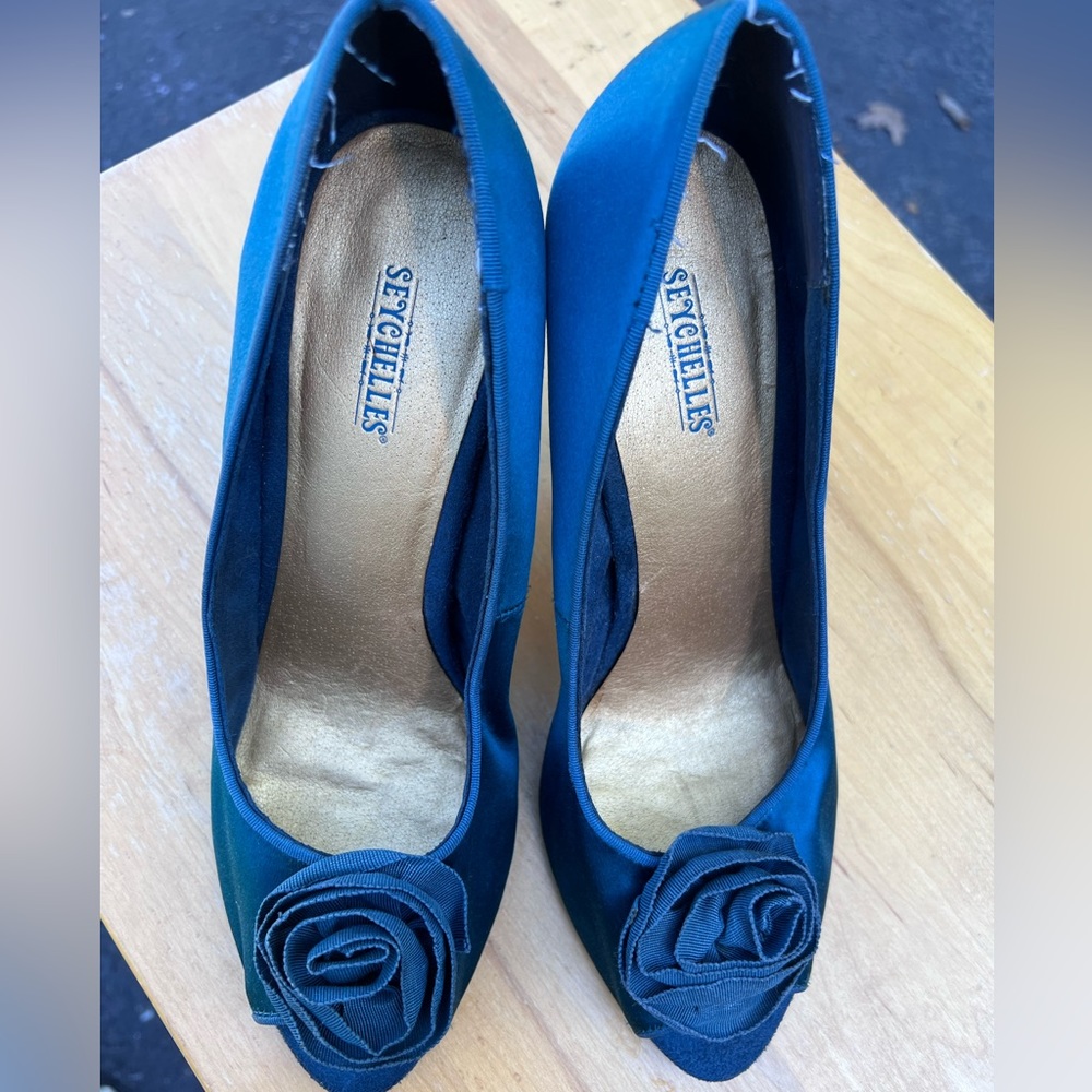 Seychelles Retro Heel dark turquoise sz 10